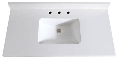 Avanity 49 White Quartz Vanity Top With Rectangular Undermount Sink