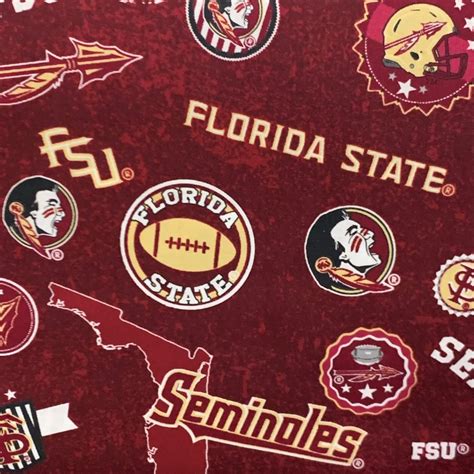 Florida State University Home State Team Fabric Pattern Etsy