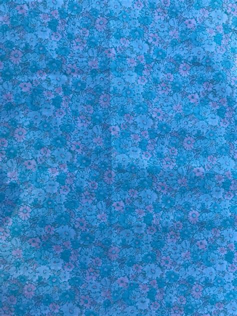 Blue Calico Floral Vintage Fabric Retro Fabric Quilt Etsy