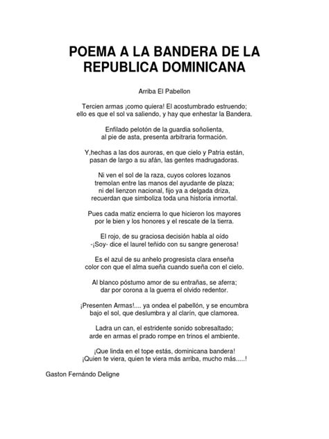 Poema A La Bandera De La República Dominicana Pdf