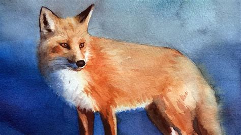 Watercolor Painting Of A Fox How To Paint Fur Youtube