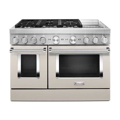 Kitchenaid 48 In 63 Cu Ft Smart Double Oven Dual Fuel Range With