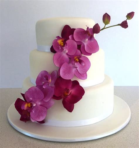 wedding cake with pink orchid orchid wedding cake orchid cake birthday cake with flowers