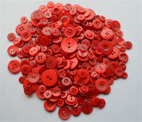Red Mixed Buttons Plastic Buttons Assorted Button
