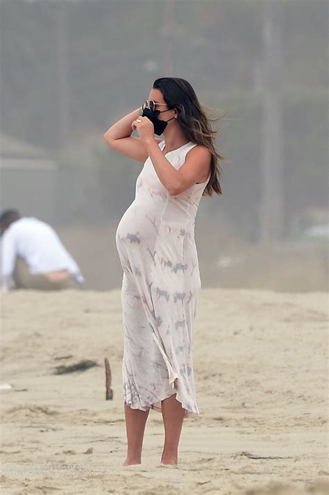 pregnant lea michele out at a beach in santa monica 08 03 2020 lea michele pregnant lea michele