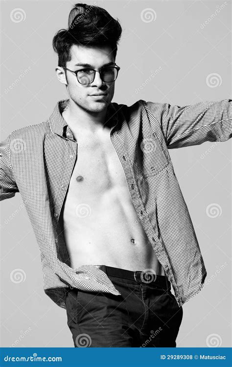 Man Model Doing A Fashion Shoot In The Studio Stock Photo Image Of