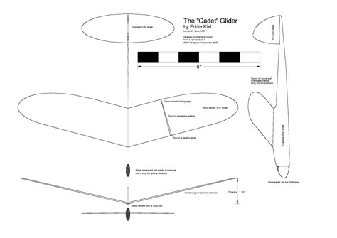 Printable Balsa Wood Glider Template