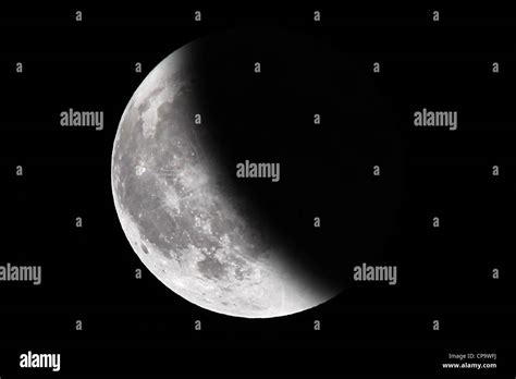 A Beautiful Bright Half Moon In The Night Sky Stock Photo Alamy
