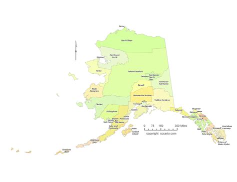 Alaska Borough Seats Map 