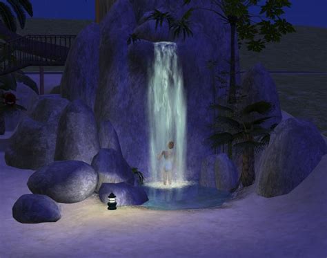 Mod The Sims Waterfall Shower And Tons Of Rocks D