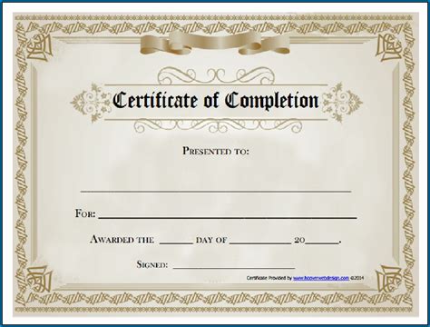 Upload, edit, fill, sign & export pdf forms from any device. Free Editable Printable Certificate Of Completion #253 ...