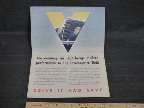 1938 Ford V8 Thrifty Sixty Folder Sales Brochure Ebay