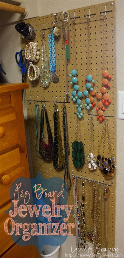 Living Savvy Organized Peg Board For Jewelry Peg Board Jewelry