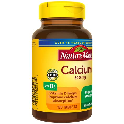 Nature Made Calcium 500 Mg With Vitamin D3 For Immune Support Tablets
