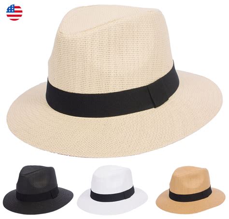 Summer Panama Wide Large Brim Fedora Straw Hat Cuba