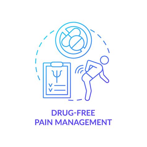 Drug free pain management blue gradient concept icon. Non
