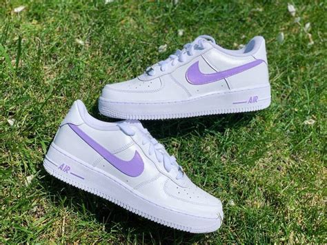 lilac custom shoes nike air force 1 personalised shoes etsy