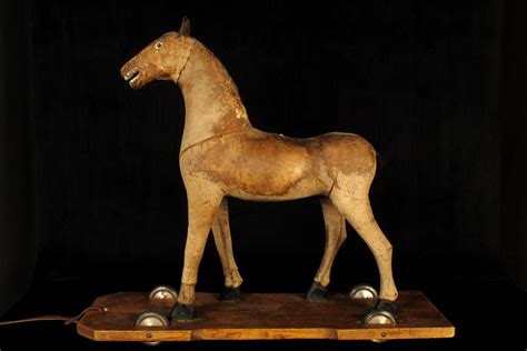 Très beau jouet ancien, cheval à tirer, vers 1900. - Old ...