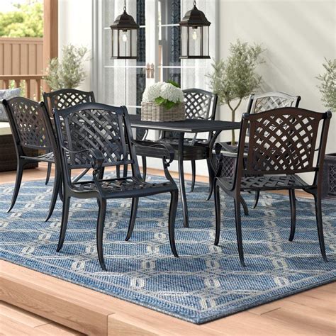 Choose an outdoor patio dining set that won't overwhelm your space. Bayview 7 Piece Dining Set | 7 piece dining set, Outdoor ...