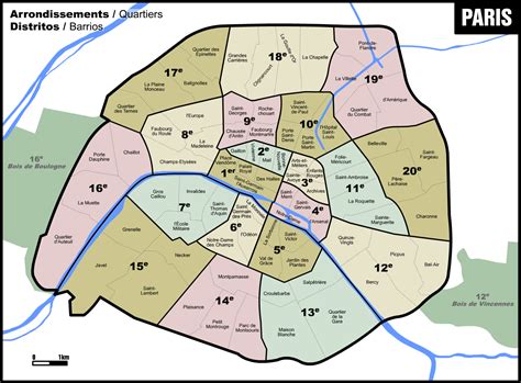 Paris Arrondissements Districts Quartiers Neighborhoods R Mapporn