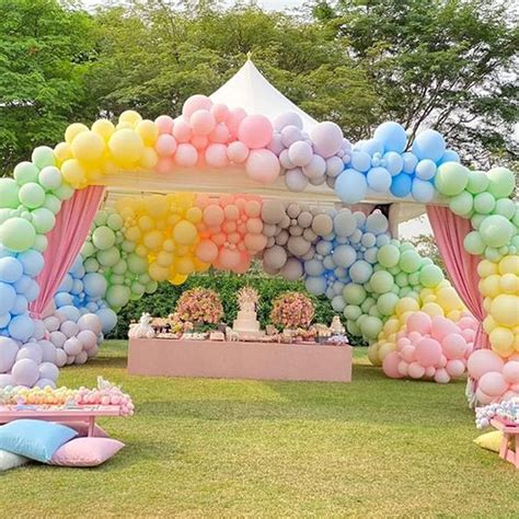 134 Pcs Pastel Macaron Balloons Garland Arch Kit Rainbow Party