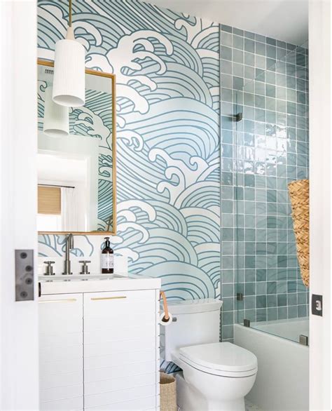 √ bathroom wallpaper accent wall ideas