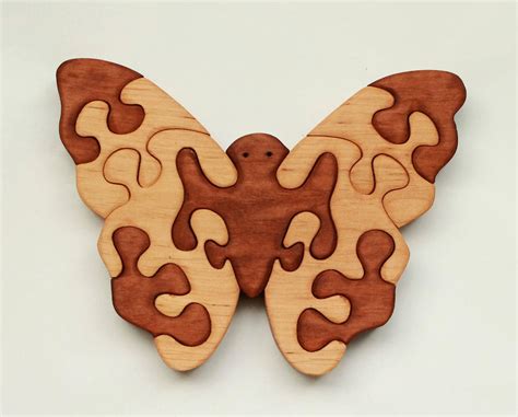 Wooden Butterfly Wooden Puzzles Wood Puzzle Animal Puzzle Etsy