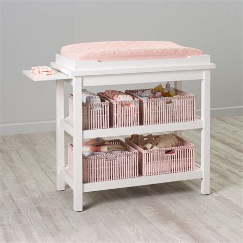 This changing table features cabriole legs and fabric hampers, giving it an understated but. Baby Changing Tables | The Land of Nod