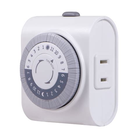Ge 24 Hour Indoor Plug In Mechanical Timer 1 Outlet White 15076