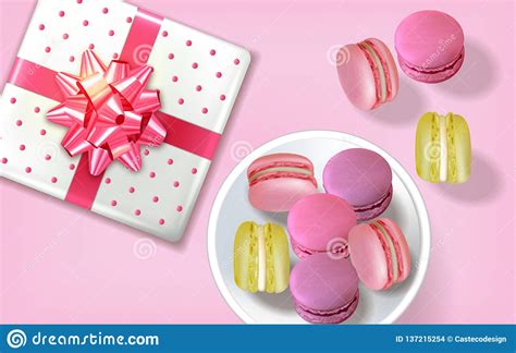 Get custom dessert boxes, we have custom made printed cartons for all kind of your desserts. Gift Box Macaroons Realistic Vector. Banner Template ...