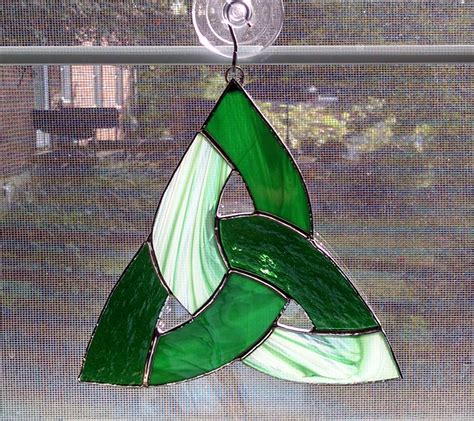 Celtic Knot Stained Glass Suncatcher Irish Decor St Patricks Day