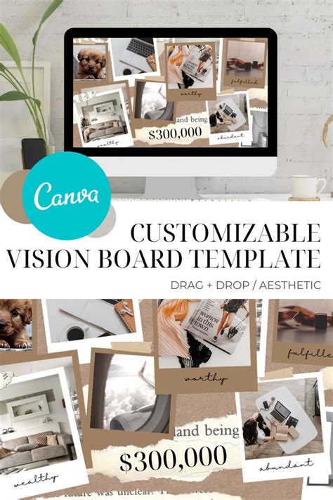 2022 Boho Vision Board Canva Template Manifesting Your Etsy