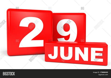 June 29 Calendar On White Image And Photo Bigstock