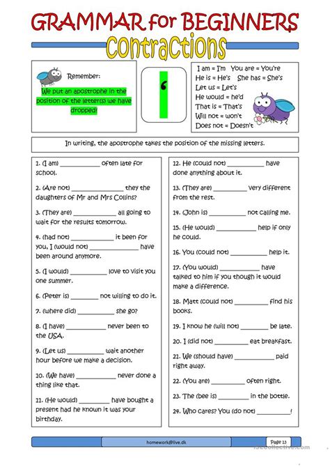 Esl Worksheet For Beginners Printable