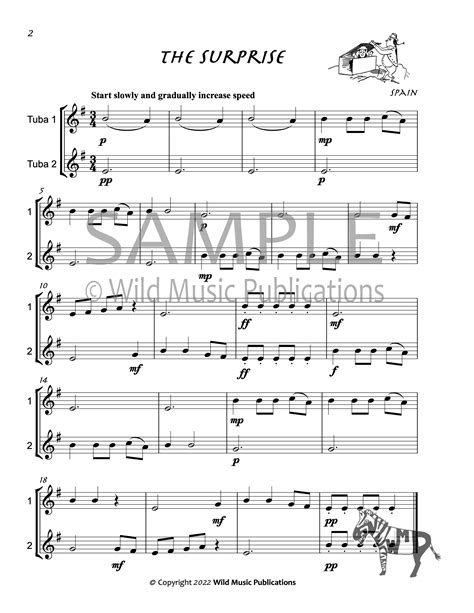 Easy Traditional Duets For Two Tubas In Treble Clef Wild Music