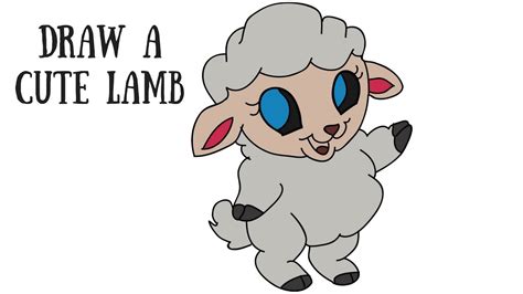 How To Draw A Cute Lamb Cartoon Animal Sheep Step By Step Easy By E