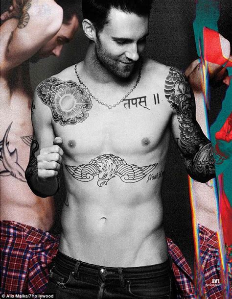 Adam Levine Shows Off His Toned And Inked Body As He Strips Down For