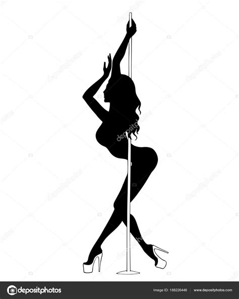 silhouette women pole dance exotic — stock vector © evgeniagaydarova