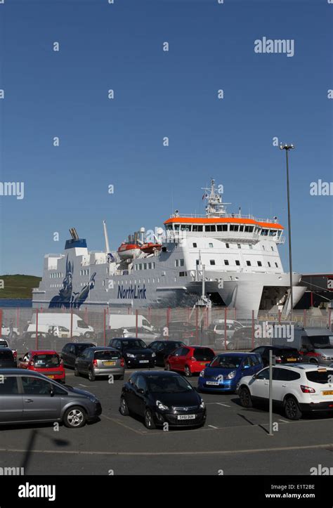 Northlink Ferry Mv Hrossey Docked In Lerwick Shetland Scotland June