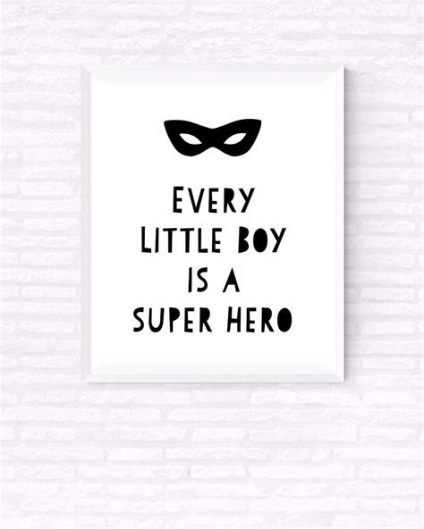 Every Little Boy Is A Super Hero Print Poster Canvas Art Kids Room