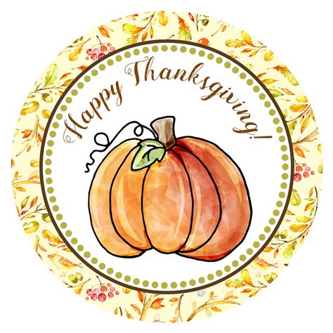 Happy Thanksgiving Pumpkin Stickers For Fall Autumn Season Set Of 30