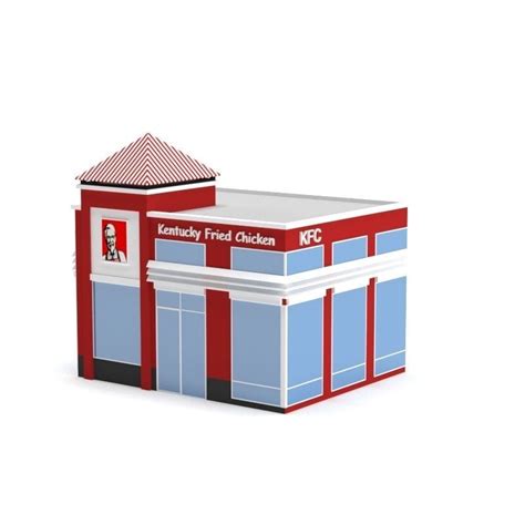 D Model Low Poly Kfc Building Vr Ar Low Poly Cgtrader