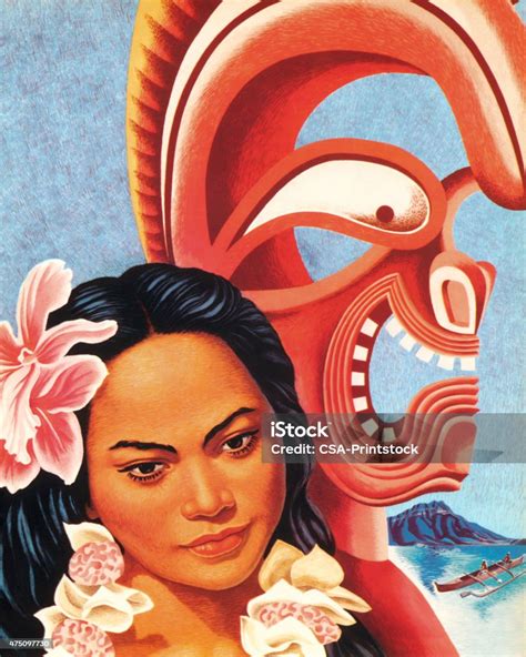 ハワイの女性ティキスタイル ハワイ文化のベクターアート素材や画像を多数ご用意 ハワイ文化 女性 女性一人 Istock