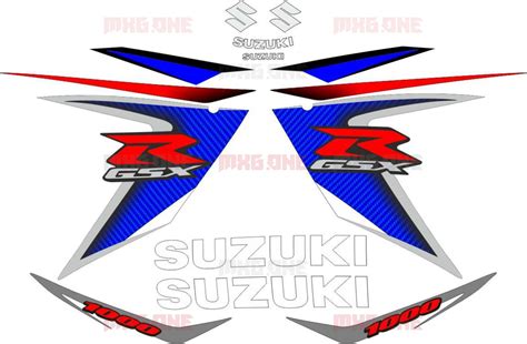 Suzuki Gsx R 750 2008 White Blue Version Replacement Decals Stickers