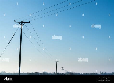 Telegraph Poles And Overhead Cables Stock Photo Alamy
