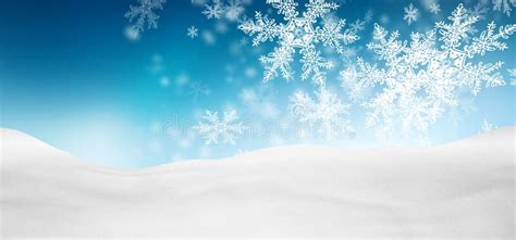 Abstract Azure Blue Background Panorama Winter Landscape With Fa Stock