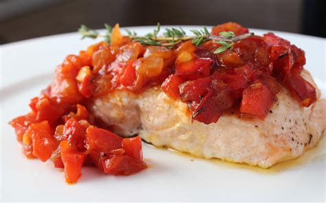 Tomato And Red Pepper Relish With Salmon My Delicious Blog