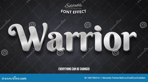 Warrior Text 3d Editable Font Effect Stock Vector Illustration Of