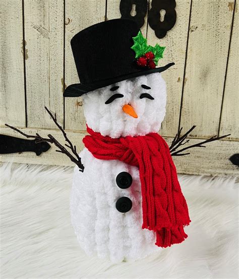 Chunky Yarn Hand Knitted Snowman