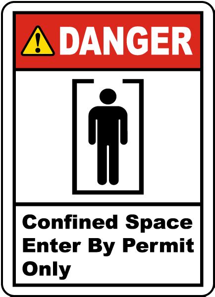 Confined Space Entry By Permit Only Label J6743 By